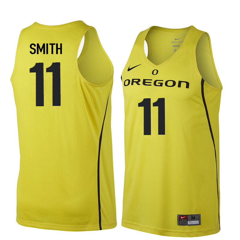 Men Oregon Ducks #11 Keith Smith College Basketball Jerseys Sale-Yellow